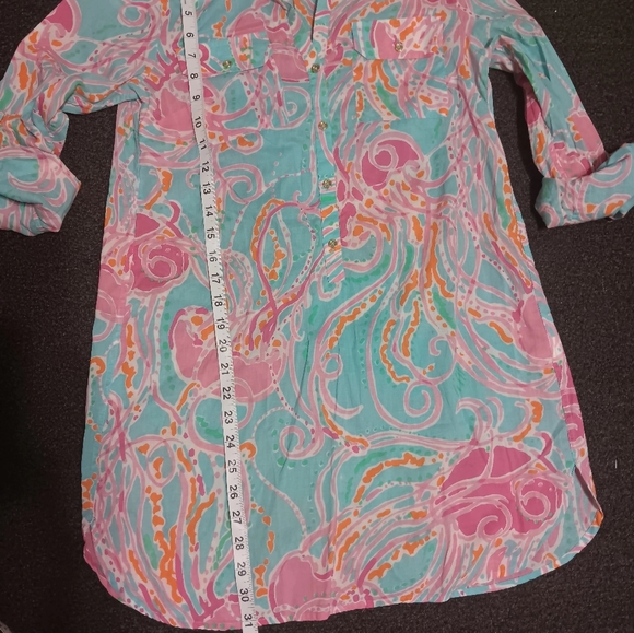 Lilly Pulitzer Pastel Floral Shirt Dress - Picture 4 of 7